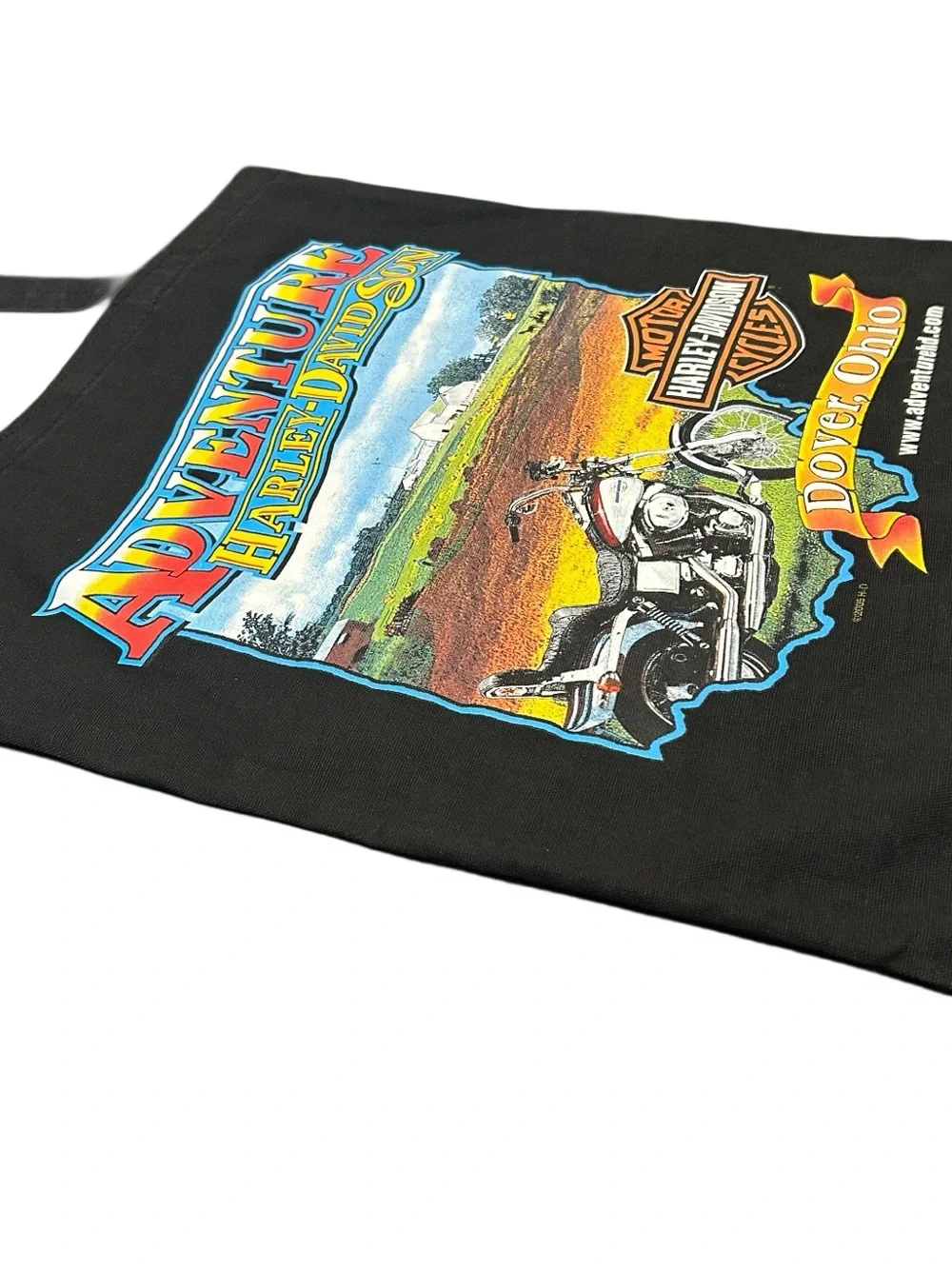 Harley Davidson Canvas Tote Bag 2005 HD Graphic Dover Ohio 17” Double Handles
